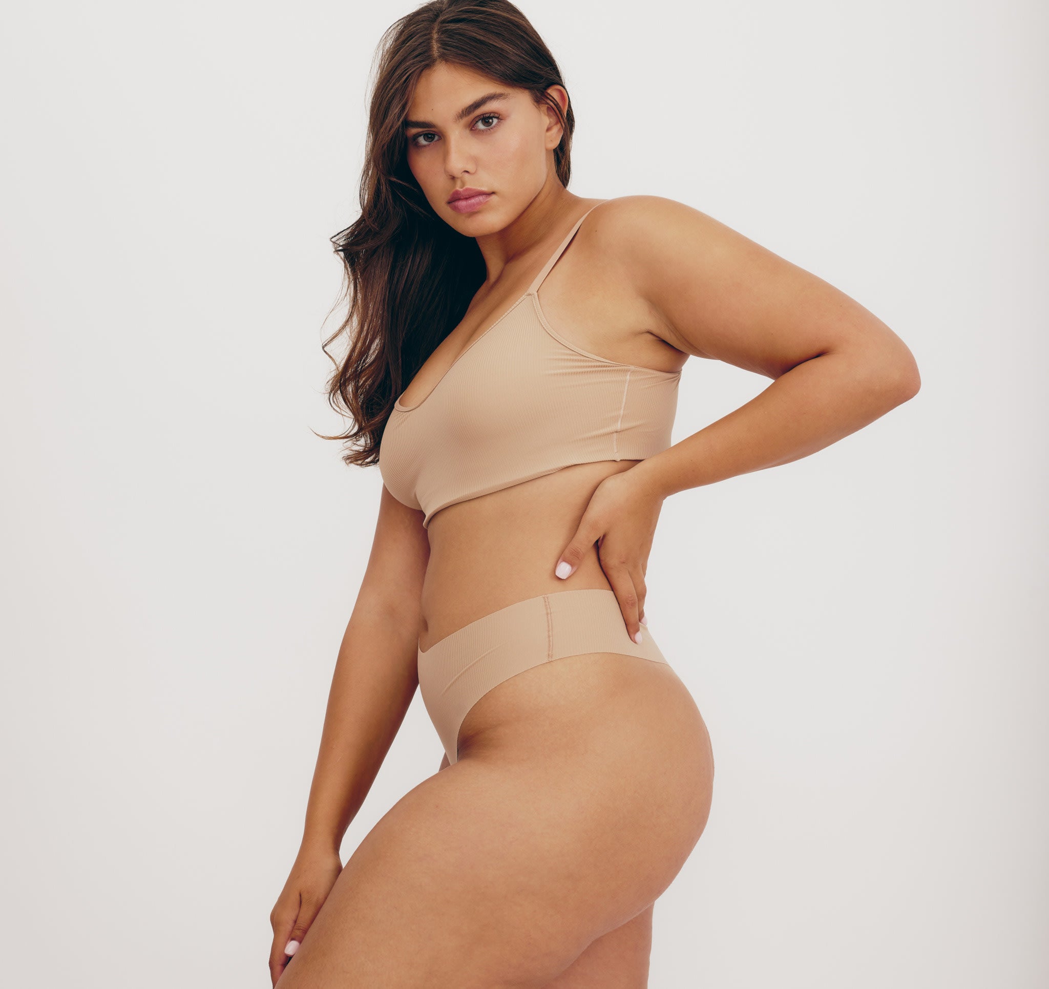 RECYCLED NYLON<br>Naked Rib Thong 3-pack