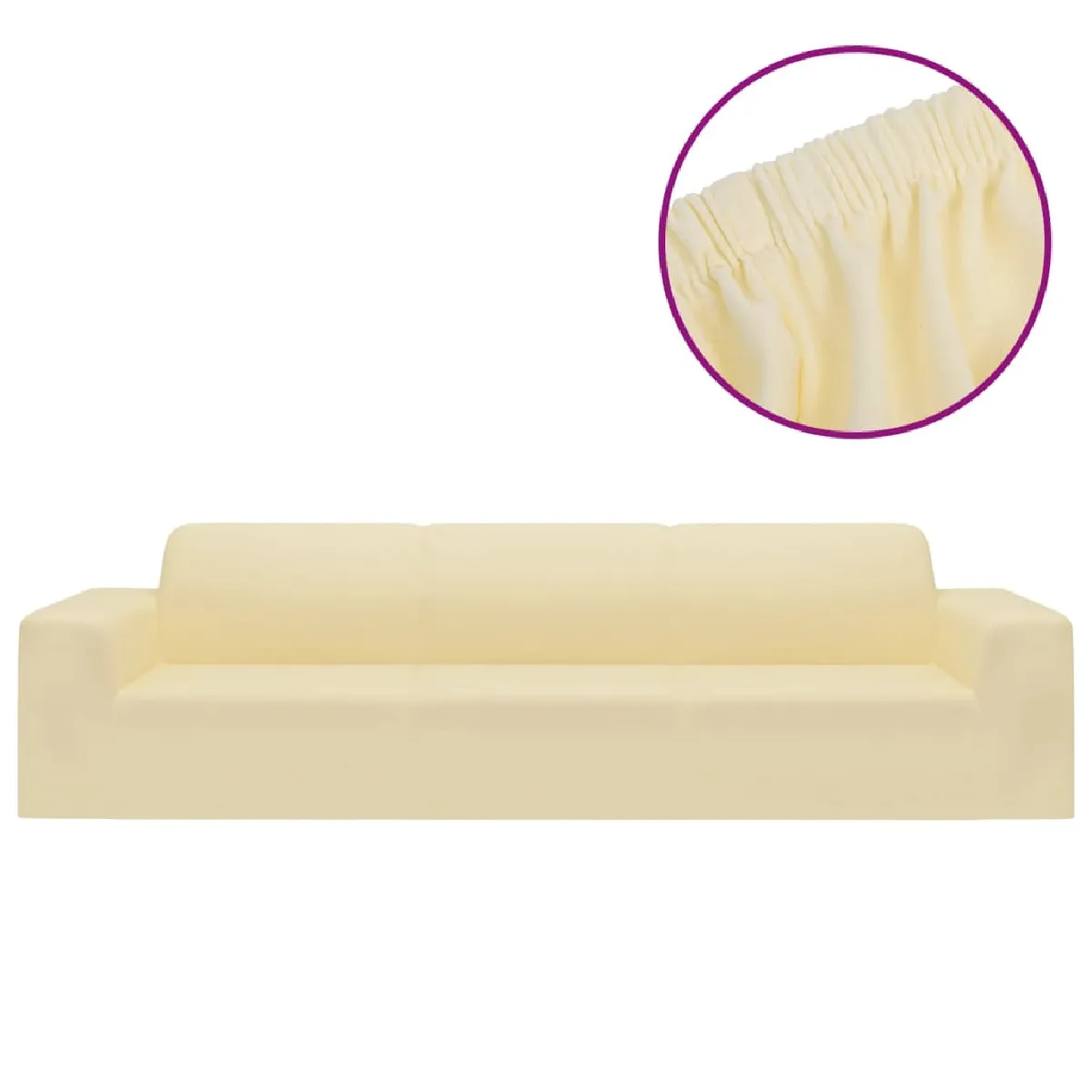 vidaXL Housse Extensible Canapé 4 Places Crème