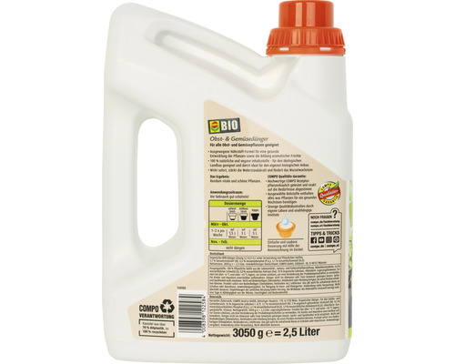 COMPO BIO 2,5 L vloeibare meststof voor fruit en groenten