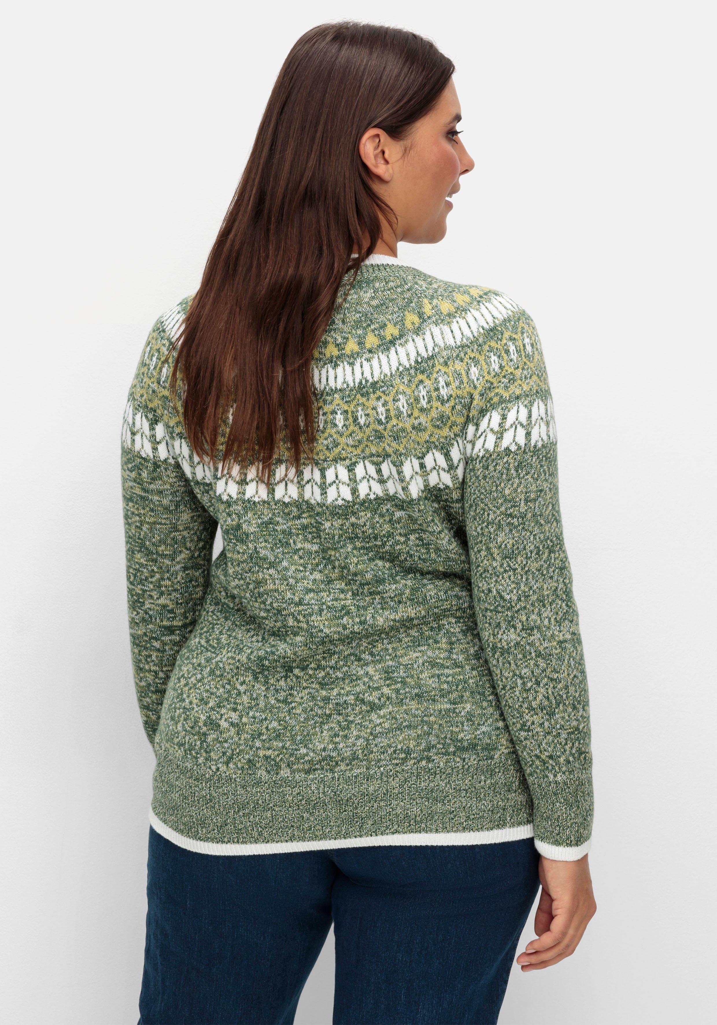 Norwegerpullover in melierter Optik