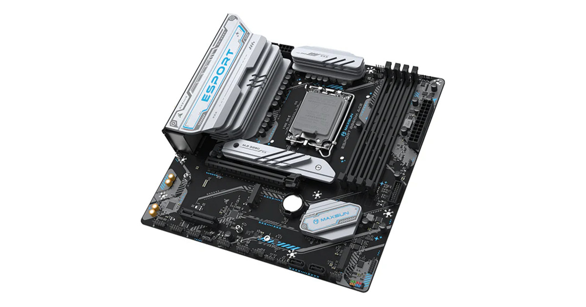 MAXSUNMS-eSport B860M WIFI ACE socket 1851 moederbord  (Zwart, RAID, 2.5 Gb-LAN, WLAN, BT, Sound, µATX)