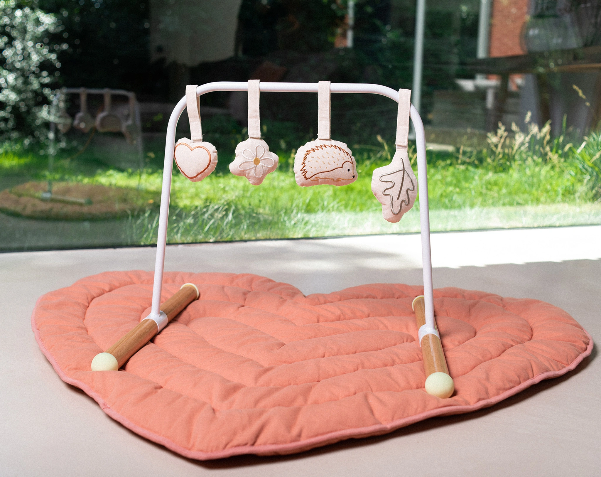 Stepp-Krabbeldecke HEART (100x120) in terracotta