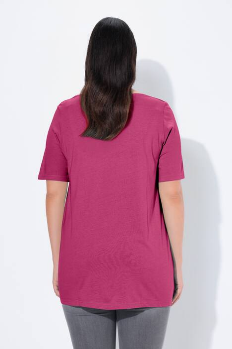 T-Shirt, Zierfalten, A-Linie, Rundhals, Halbarm, Modal, Sommerbeere