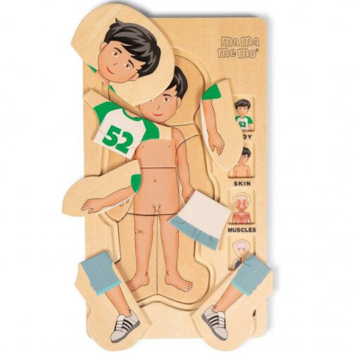 Mama memo vijf lagen puzzel lichaam jongen - 4x7 st