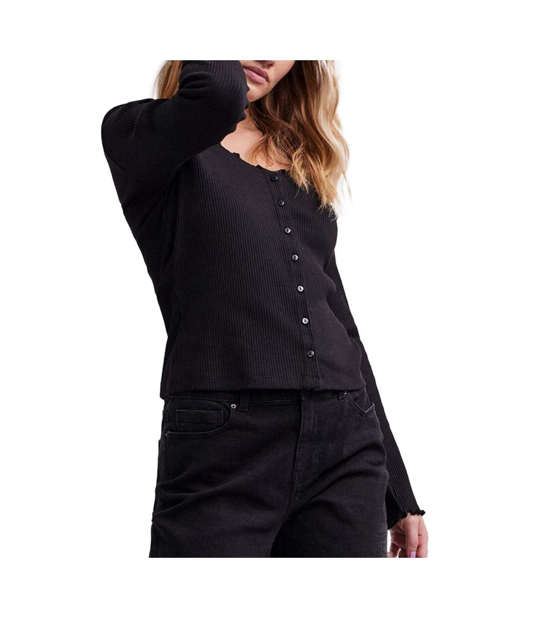 Gilet Noir Femme Pieces Nukisa