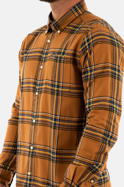 chemise barbour crossfell tailored shirt ye71 mustard