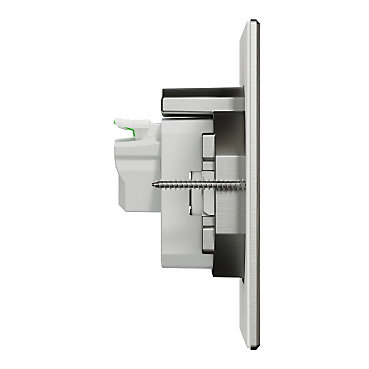 Prise de sol 2 pôles + terre carrée métal Unica System+ Schneider Electric gris
