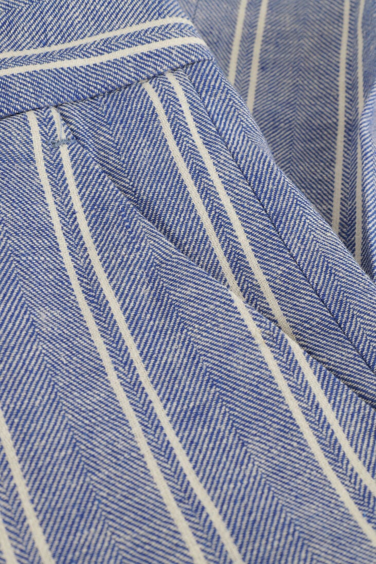 SCOTCH & SODA blauw/wit gestreepte scotch & soda pantalon striped relaxed slim fit-linen dressed pants