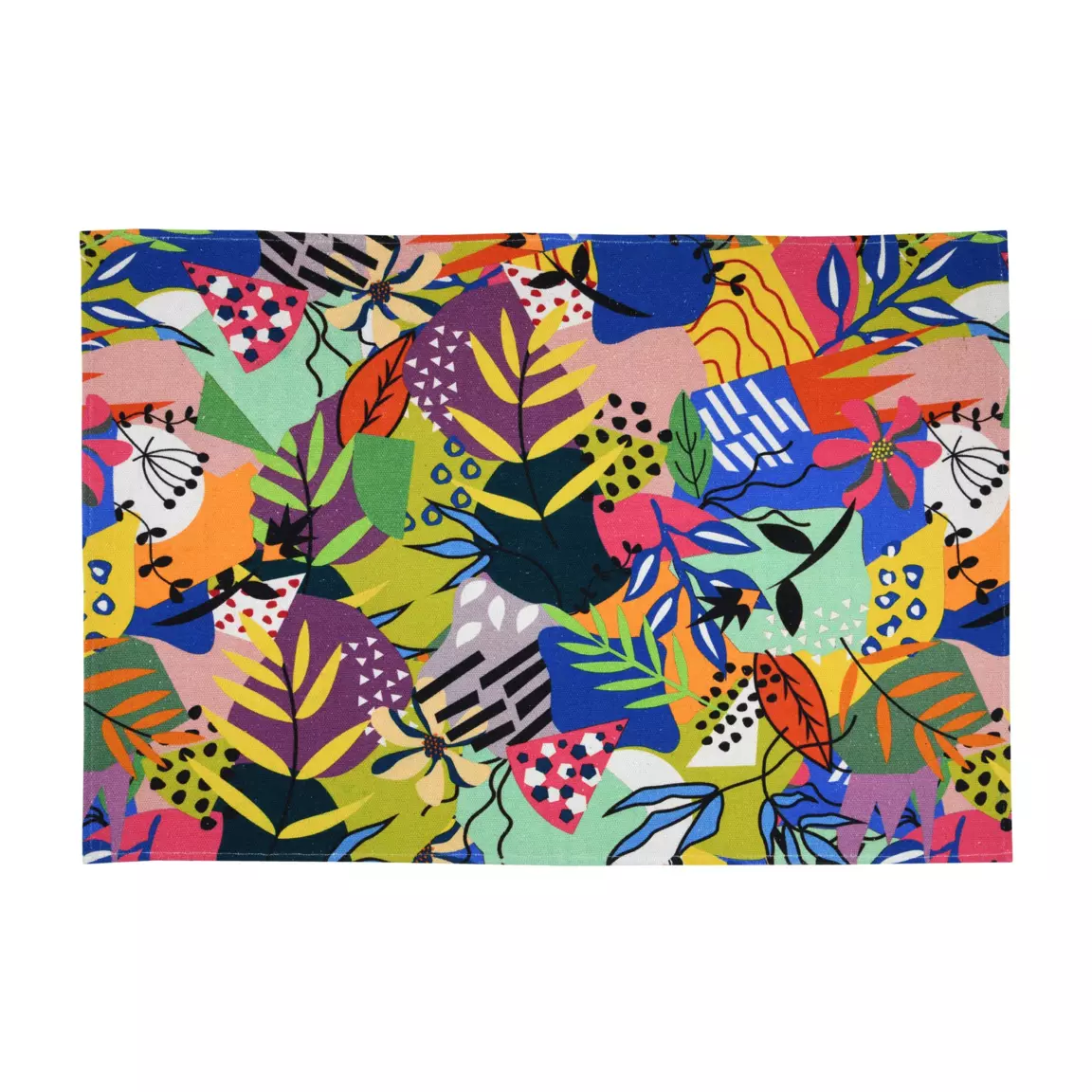 Tapis coton (90 cm) Popart Bleu canard