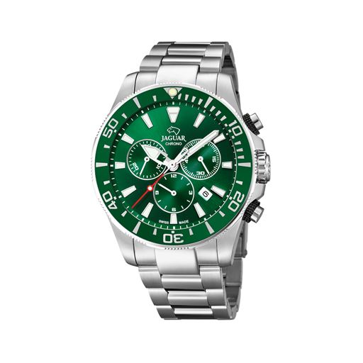 Jaguar J861 Herreur, Stål/Grøn, 43 mm