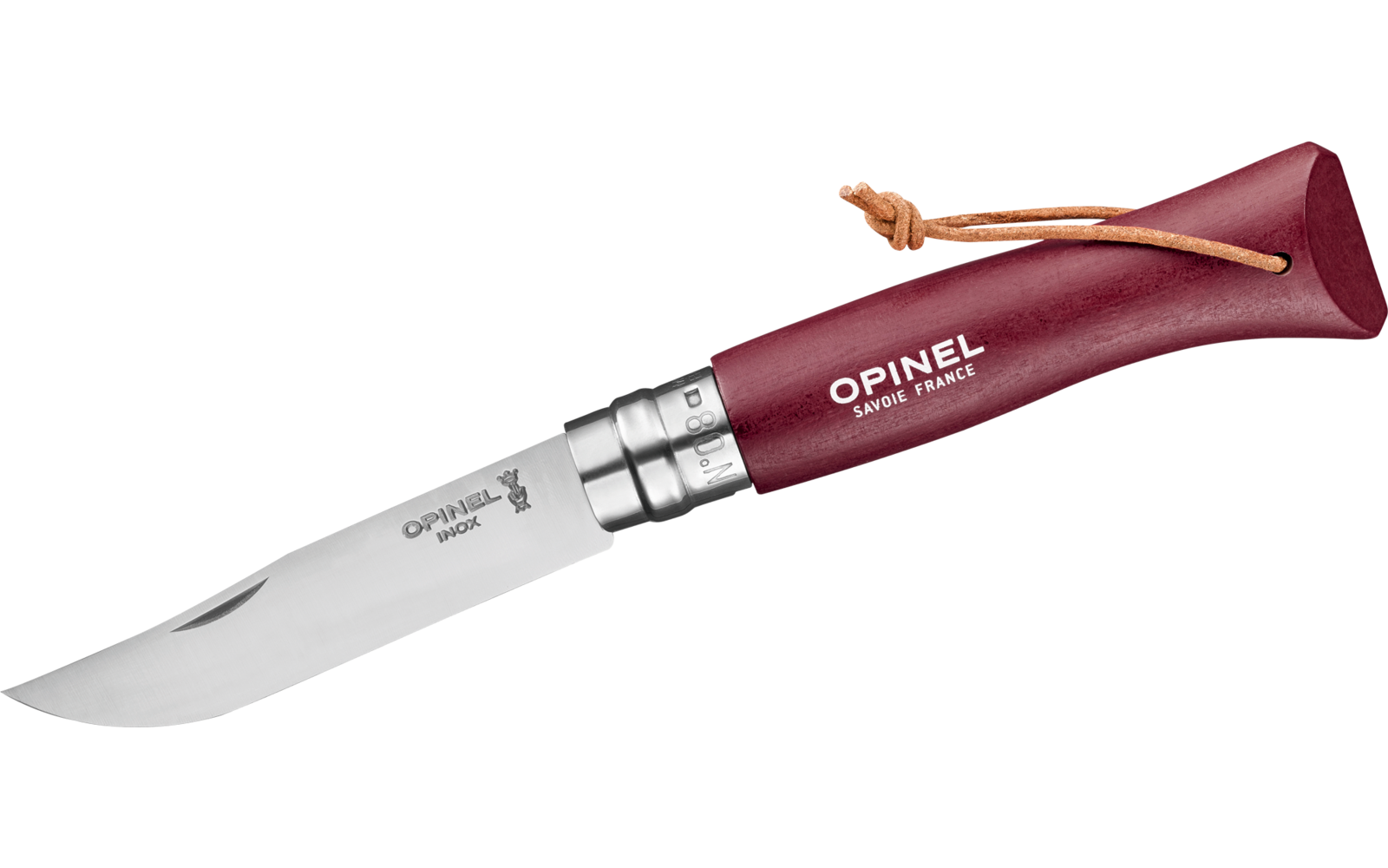 Opinel N°08 Colorama Earth Taschenmesser mit Lederkordel Klingenlänge 8,5 cm dunkelblau