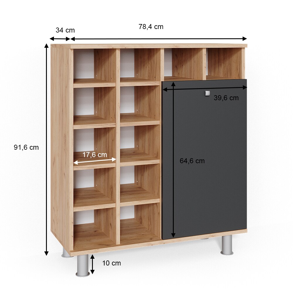 Vicco Wäscheschrank Fynn Badschrank mit Wäschekorb Badezimmerschrank Badmöbel