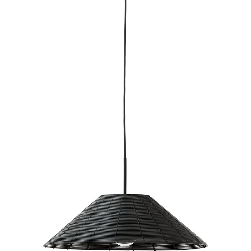 Abat-jour pour plafonnier extérieur Saranella en rotin synthétique noir Ø 50 cm