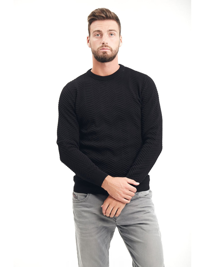 KRONSTADT PULL HOMME MAILLE CHEVRON