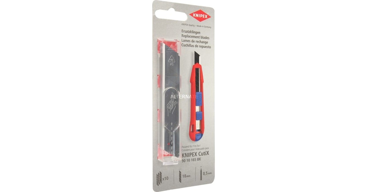 KNIPEXVervangmessen 90 10 165 E02, 10 stuks reservemes  (voor CutiX 90 10 165 BK)