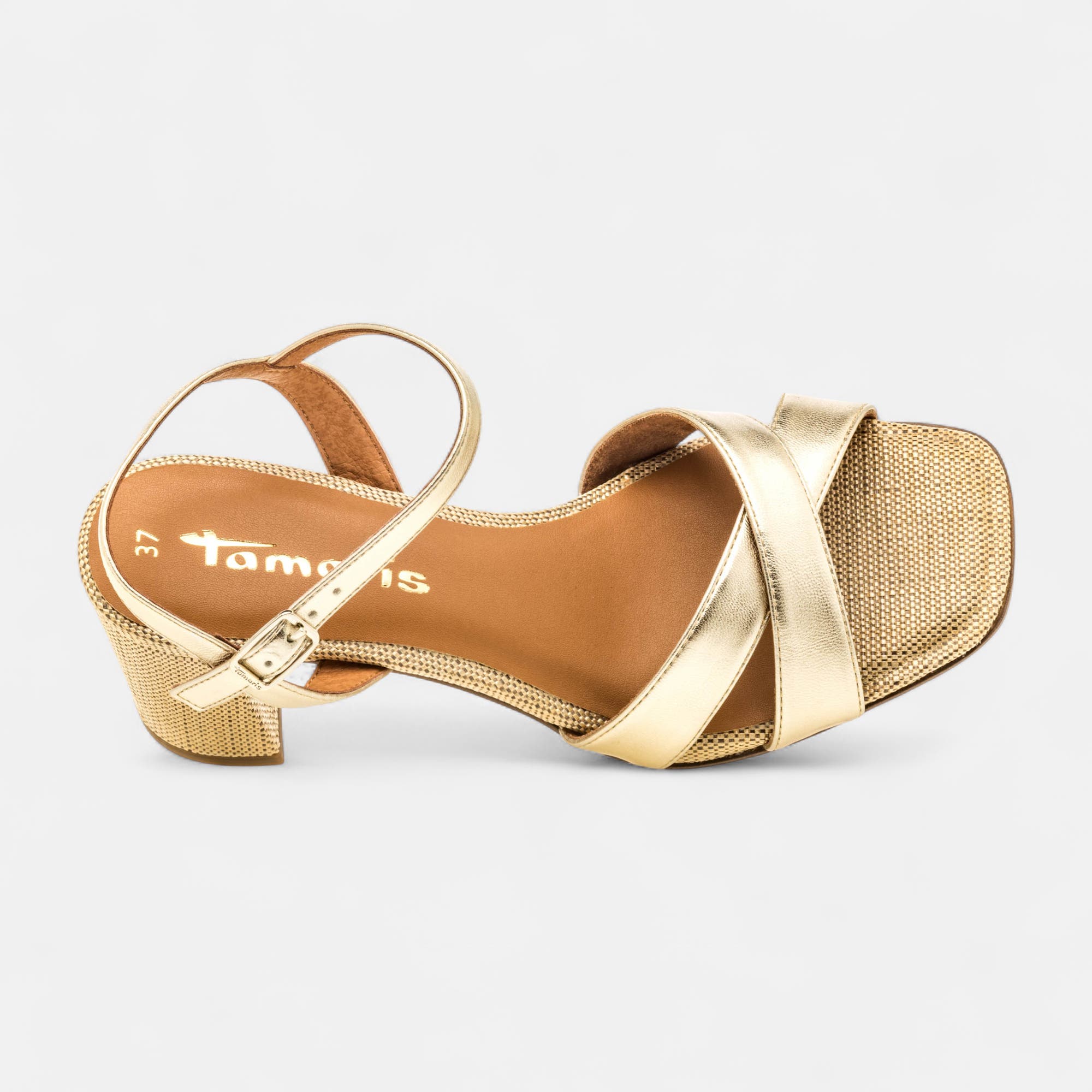 Nu-pieds à talon Femme or