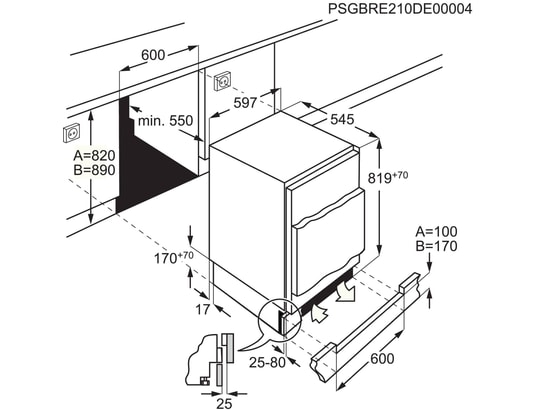 ELECTROLUX - Table top encastrable LXB3AE82R, Intégrable sous plan , 134 Litres