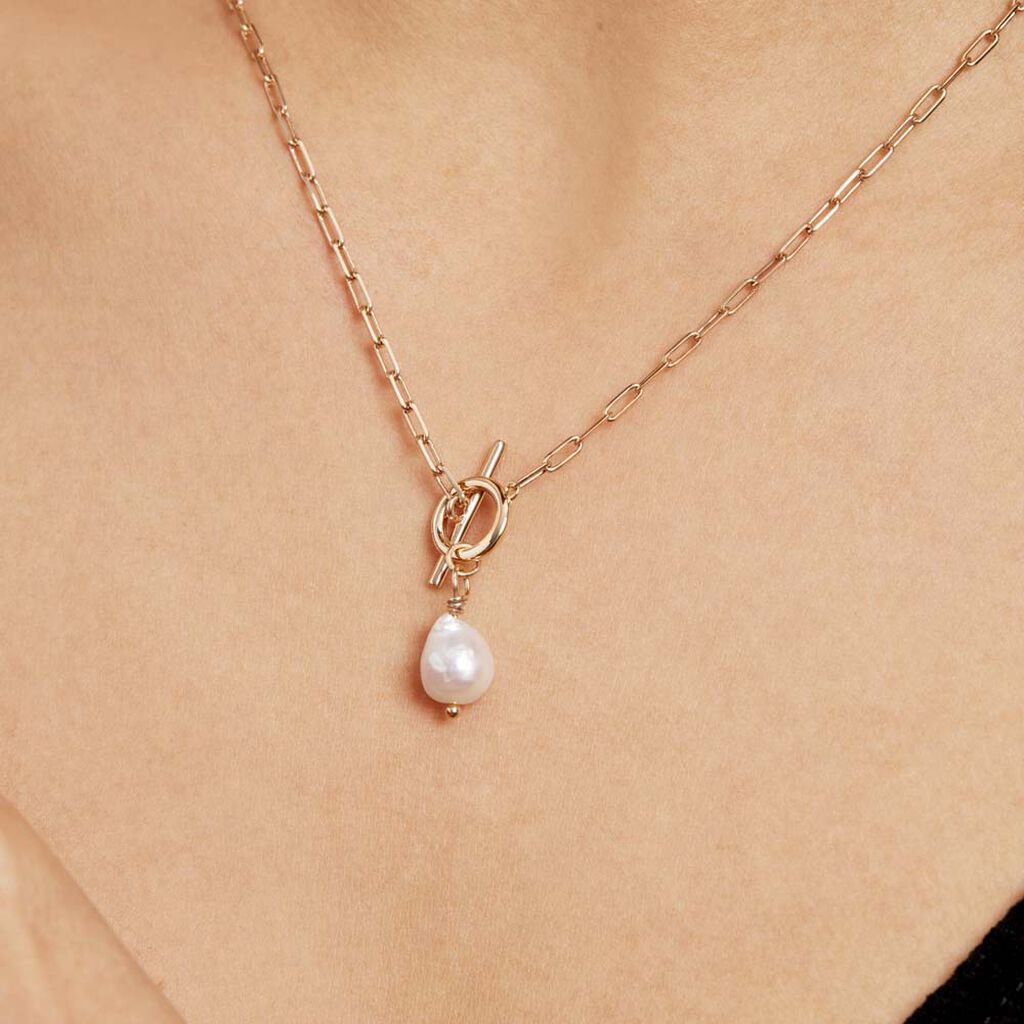 Collier Plaqué Or Jaune Ibai Perle D'eau Douce