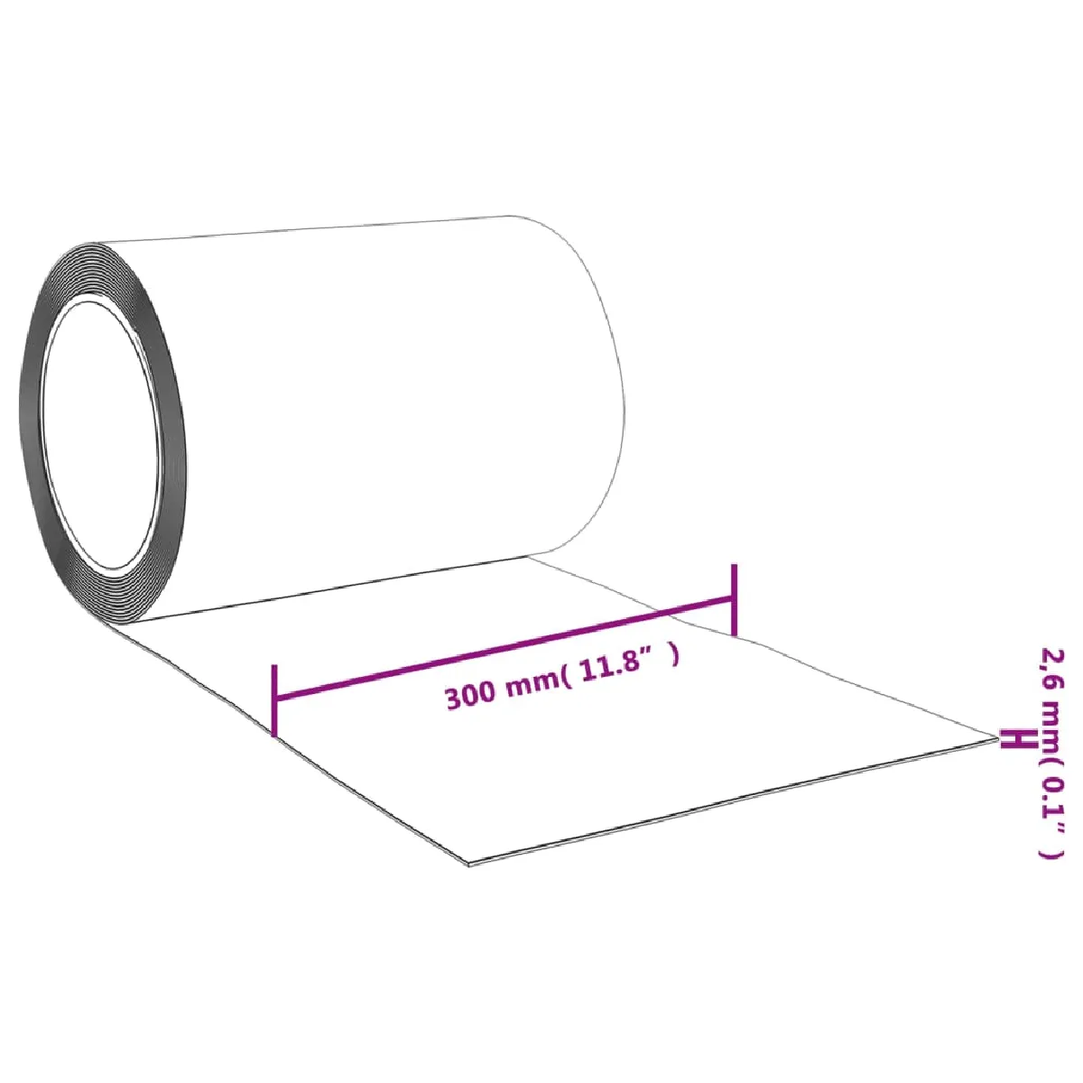 vidaXL - Rouleau de rideau en bande PVC, 3 mm x 300 mm, 25 m
