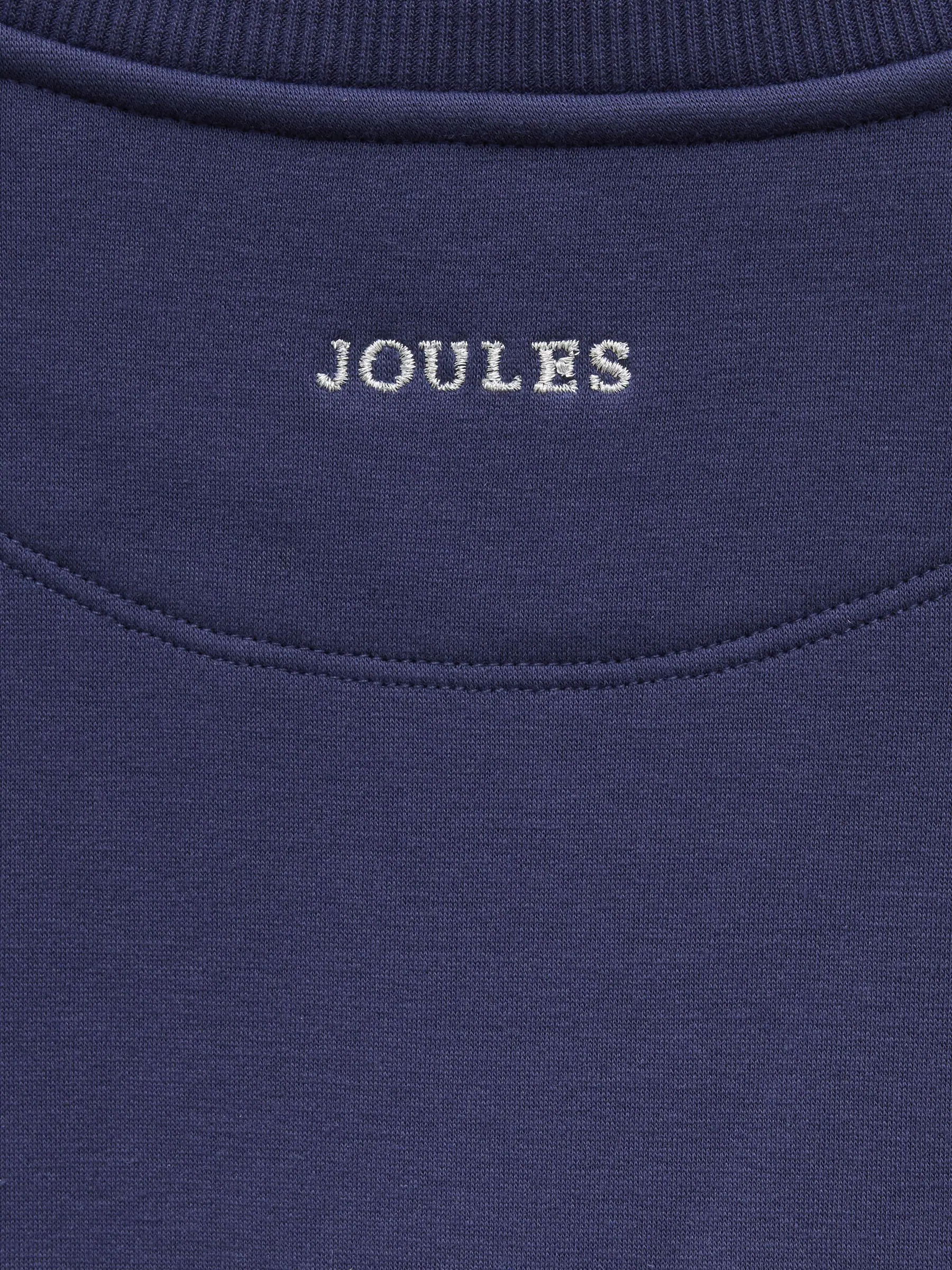 Marineblauw paard - Joules Mackenzie sweatshirt voor kinderen met voering van imitatiebont