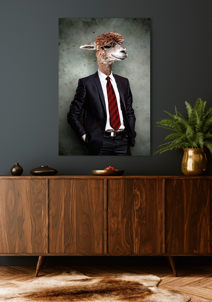 Akustikbild LAMA IM ANZUG 80x120cm, 7kg