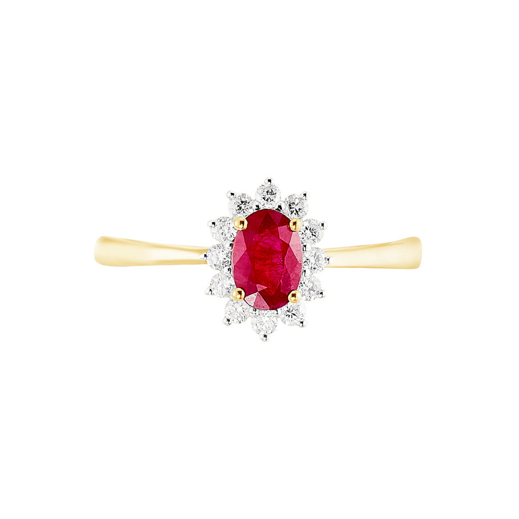 Bague Vladimir Or Jaune Rubis Et Diamant