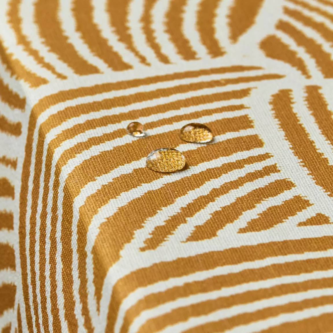 Nappe rectangulaire coton enduit (150 x 350 cm) Sarah Jaune moutarde