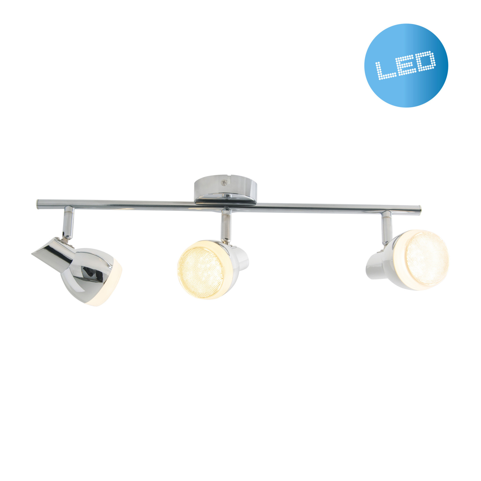 LED-Wand- und Deckenschiene CHROMEY - chromfarben - 3-flammig