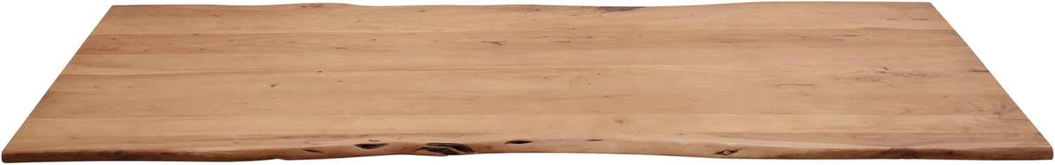 SAM Tischplatte 140 x 80 cm | Akazienholz massiv | Naturfarben | Echte Baumkante | Pflegeleichtes Unikat für DIY-Ideen | geeignet für Esstische, Arbeitsflächen & Bartische