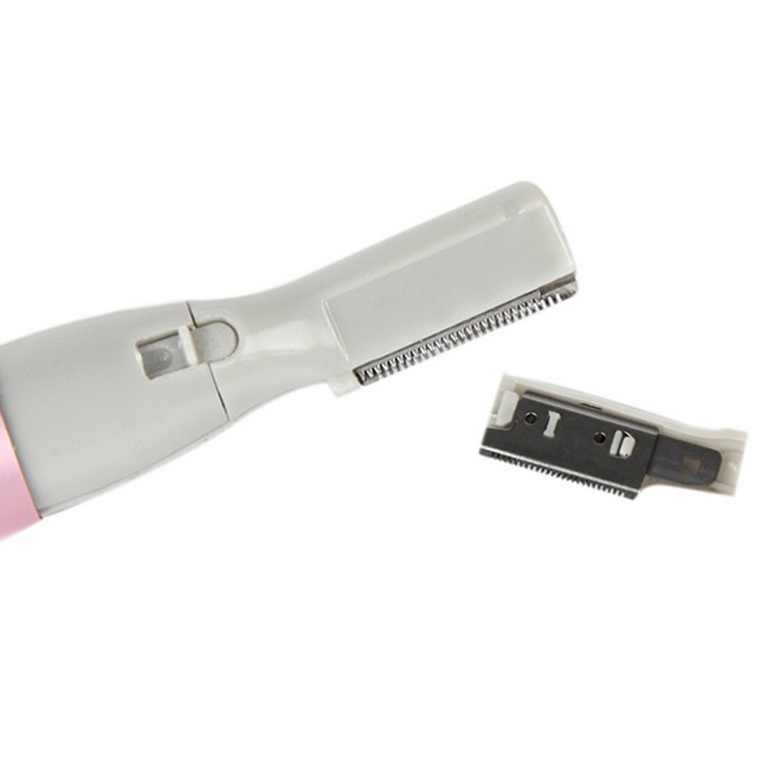 (3-tlg. Set) Elektrischer Augenbrauen Trimmer Gesichtshaar Rasierer (Batteriebetrieben) - Rosa