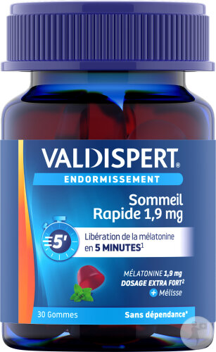 Valdispert Endormissement Sommeil Rapide 1,9mg Complément Alimentaire 30 Gommes