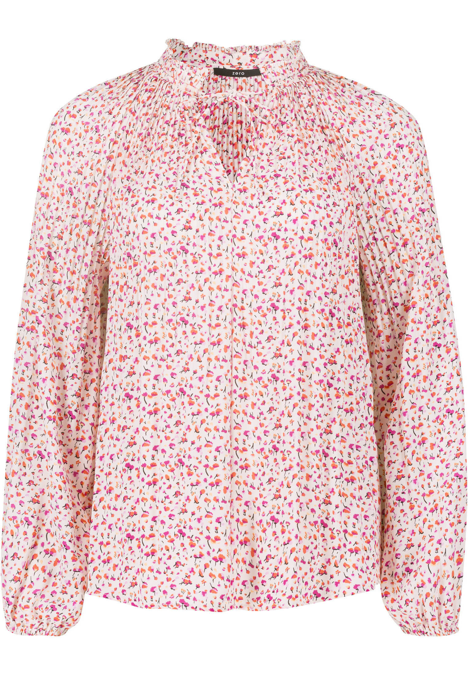 zero| Damen Plissee Bluse mit Blumen