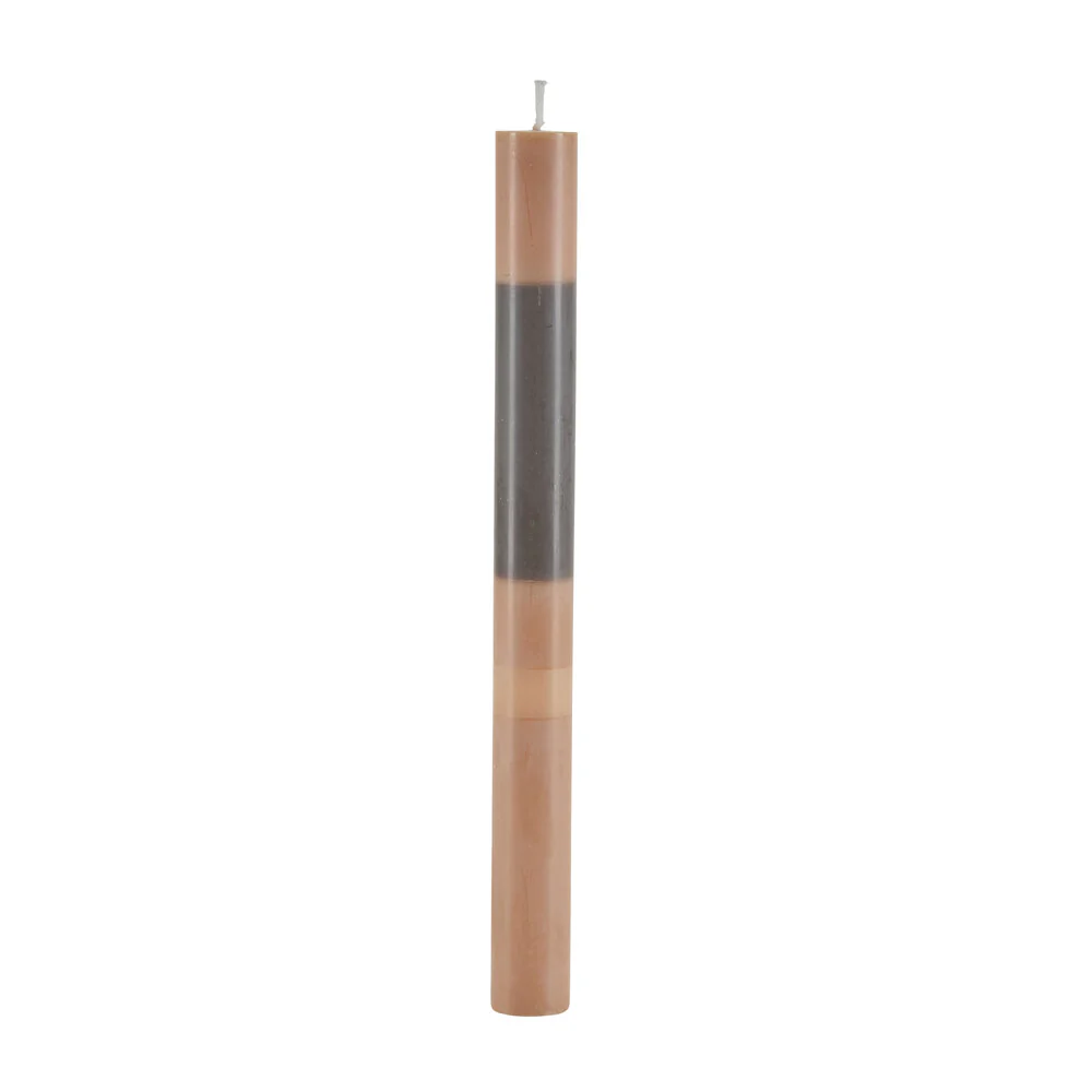Bahne Interior  Stearinlys, grå/beige - 24 cm.