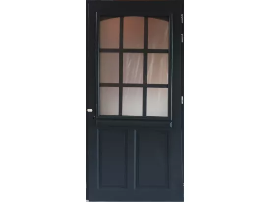 Porte D'Entrée Bois Vitrée, Alexa Ral 7016, H,215Xl,80 P, Droit Cote Tableau