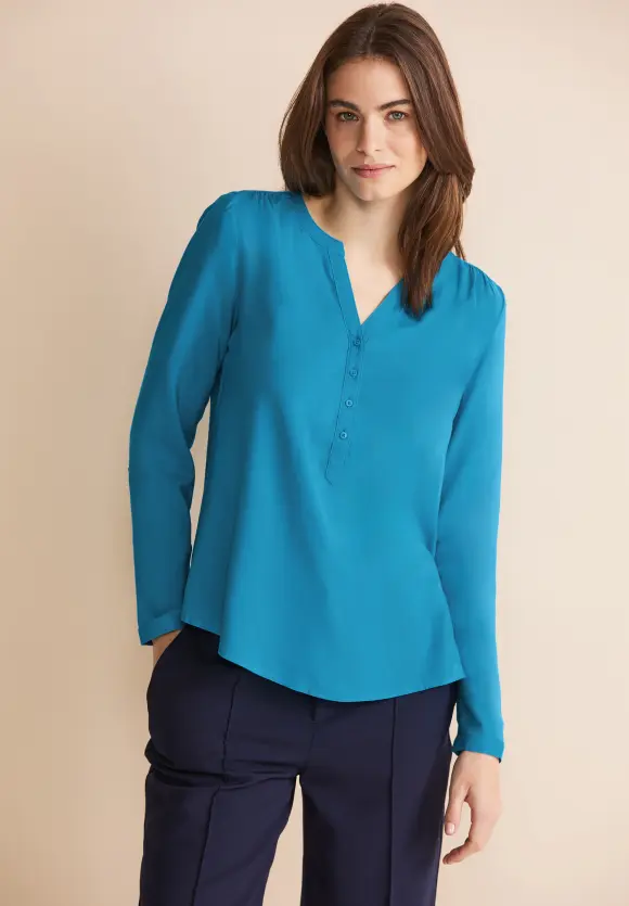 Bluse im Tunikastyle - bright cyan blue