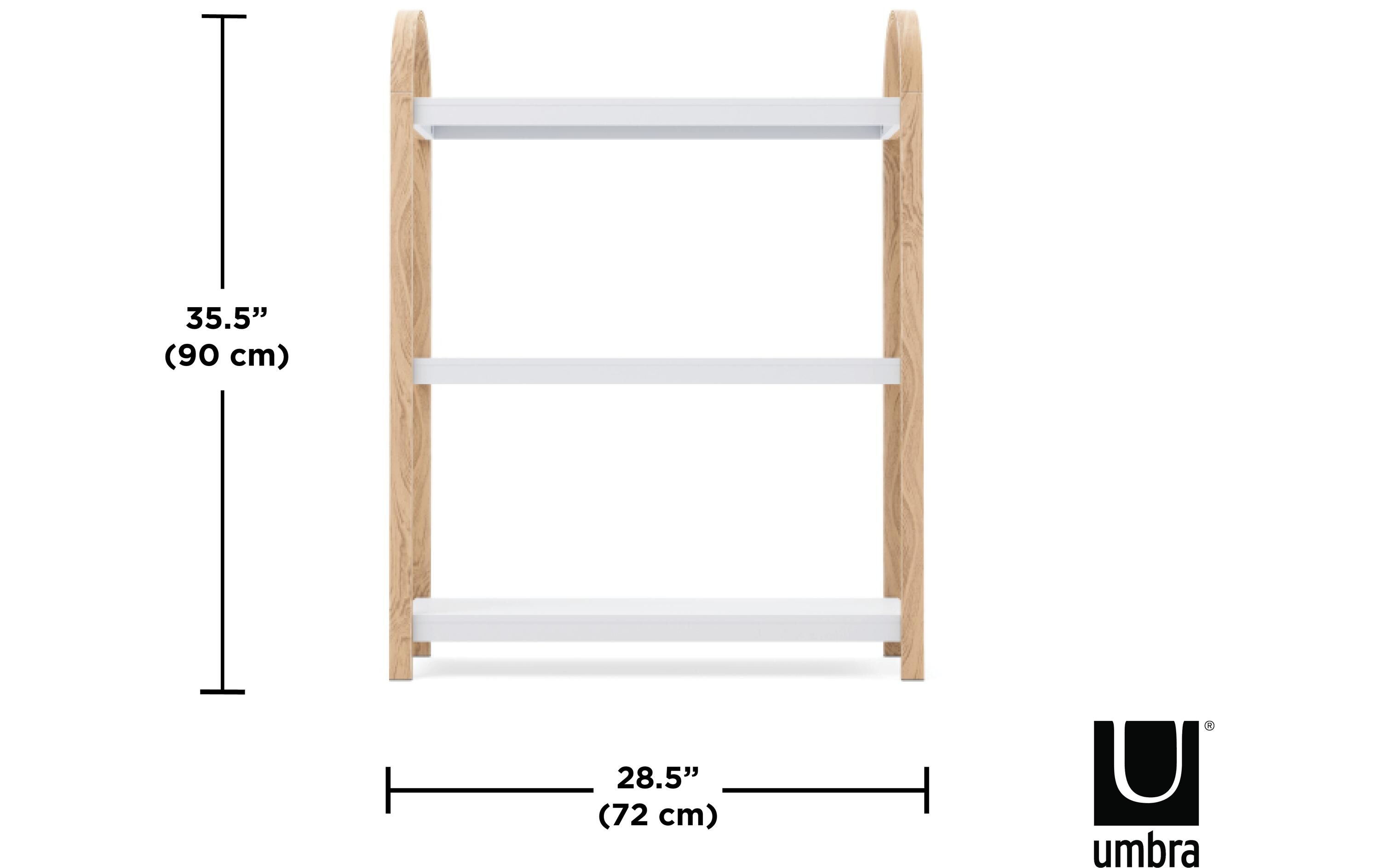Regal Bellwood 72 x 90 cm, Nature/Weiss<br>Regal mit drei Ablagen