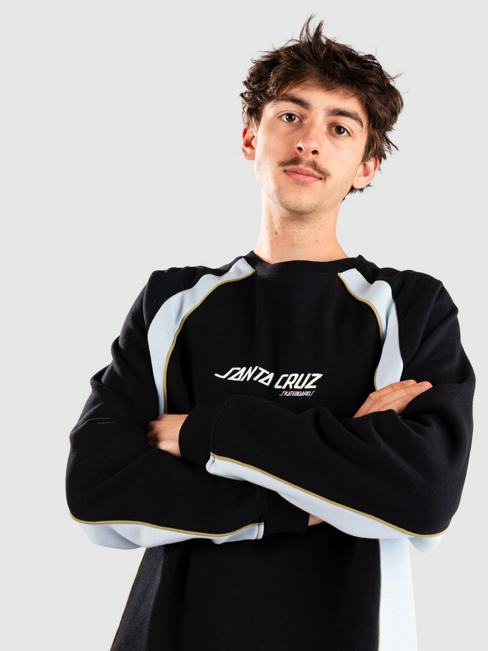 Santa Cruz Strip Front Racer Crew Sweater fresh blue/black