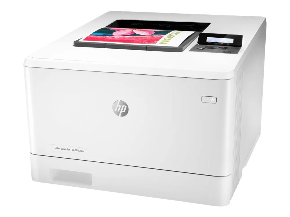 HP Color LaserJet Pro M454dn - Printer - farve - Duplex - laser - A4/Legal - 38.400 x 600 dpi - op til 27 spm (mono) / op til 27 spm (farve) - kapacitet: 300 ark - USB 2.0, Gigabit LAN, USB vært