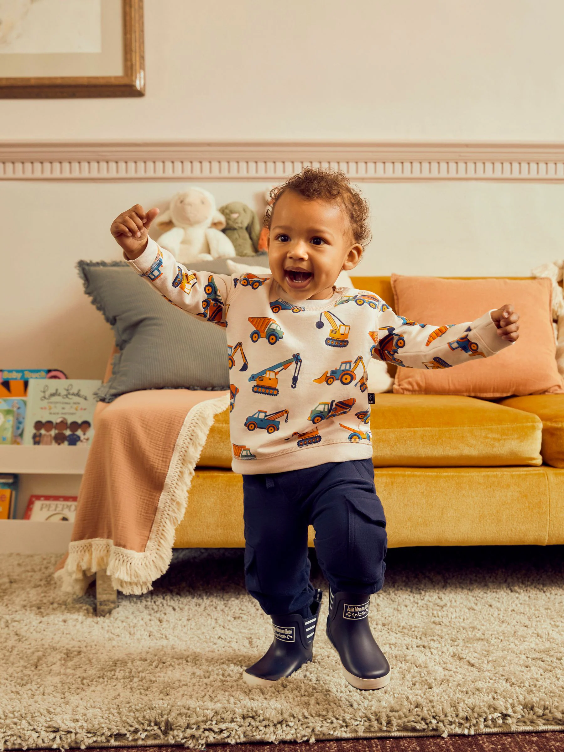 Marineblauw en kakigroen - JoJo Maman Bébé Cargo 100% Cotton Joggers 2 Pack
