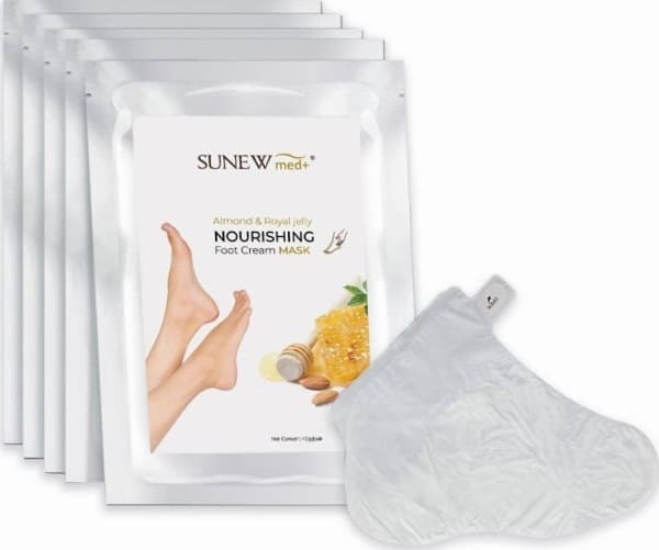 SUNEWMED_Nourishing Foot Cream Mask fuktighetsgivende fotmaske i form av mandelsokker & Royal Jelly