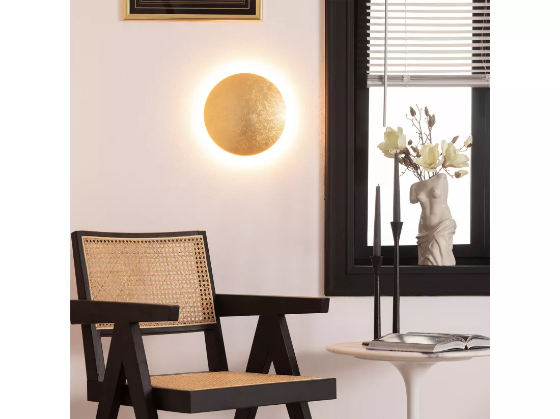 Applique Murale LED Aluminium Iris 18W Dorée 3000K Blanc chaud