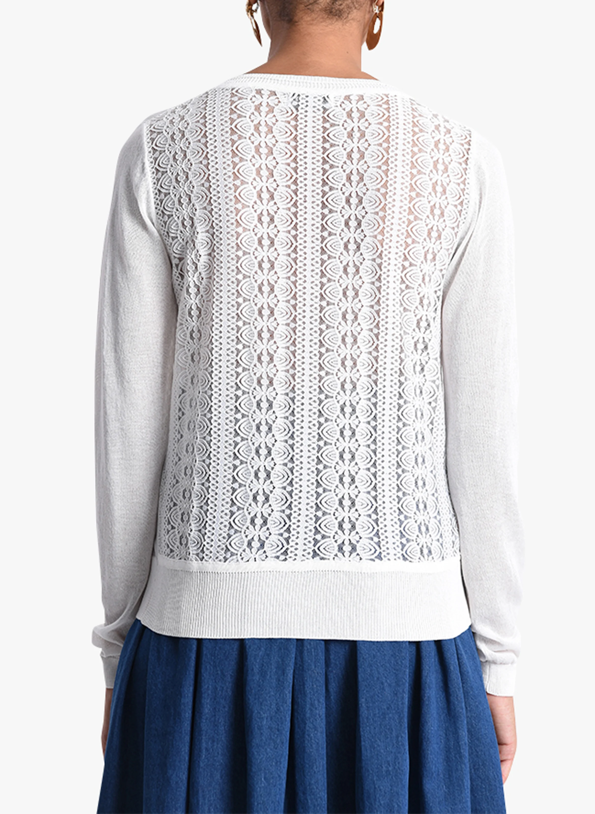 Gilet col V en viscose| Blanc