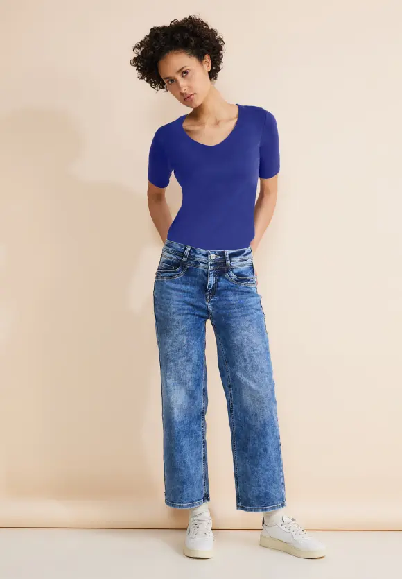 Basic Kurzarmshirt - intense royal blue