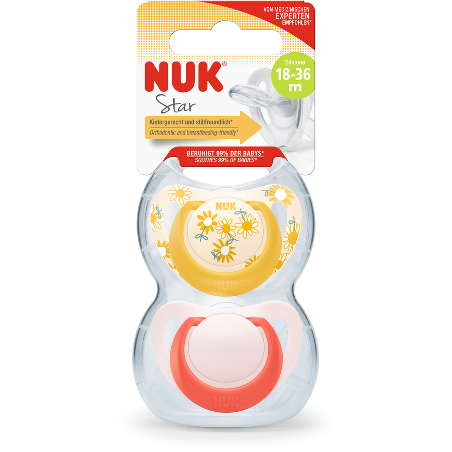 NUK Schnuller Star, Gr. 3 in gelbrot