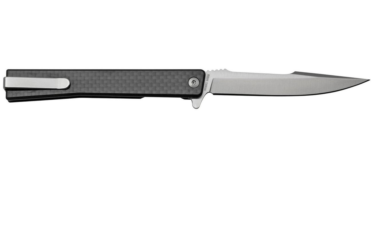 Ocaso Solstice 9HFS, S35VN Harpoon Satin Carbon, zakmes