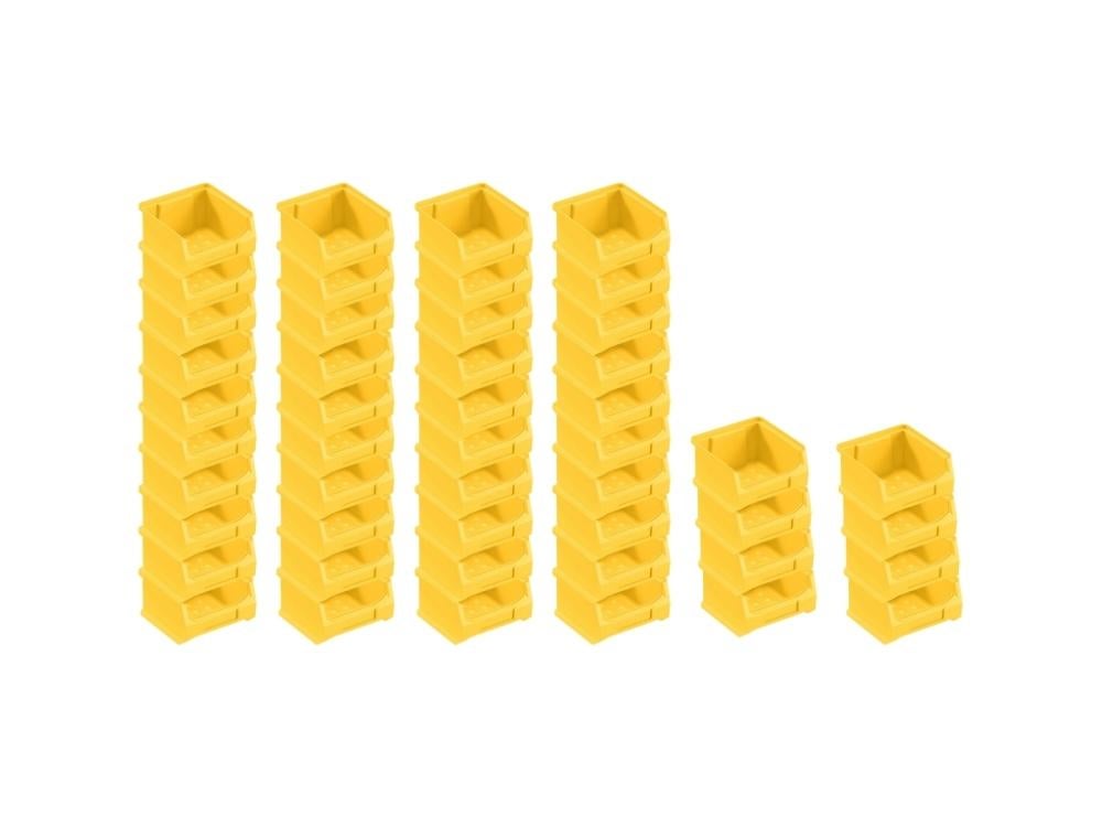 PROREGAL Super Saver Set 48x Gele Opbergdoos 1,0 HxBxD 6 x 10 x 10 cm 0,4 Liter Opbergcontainer