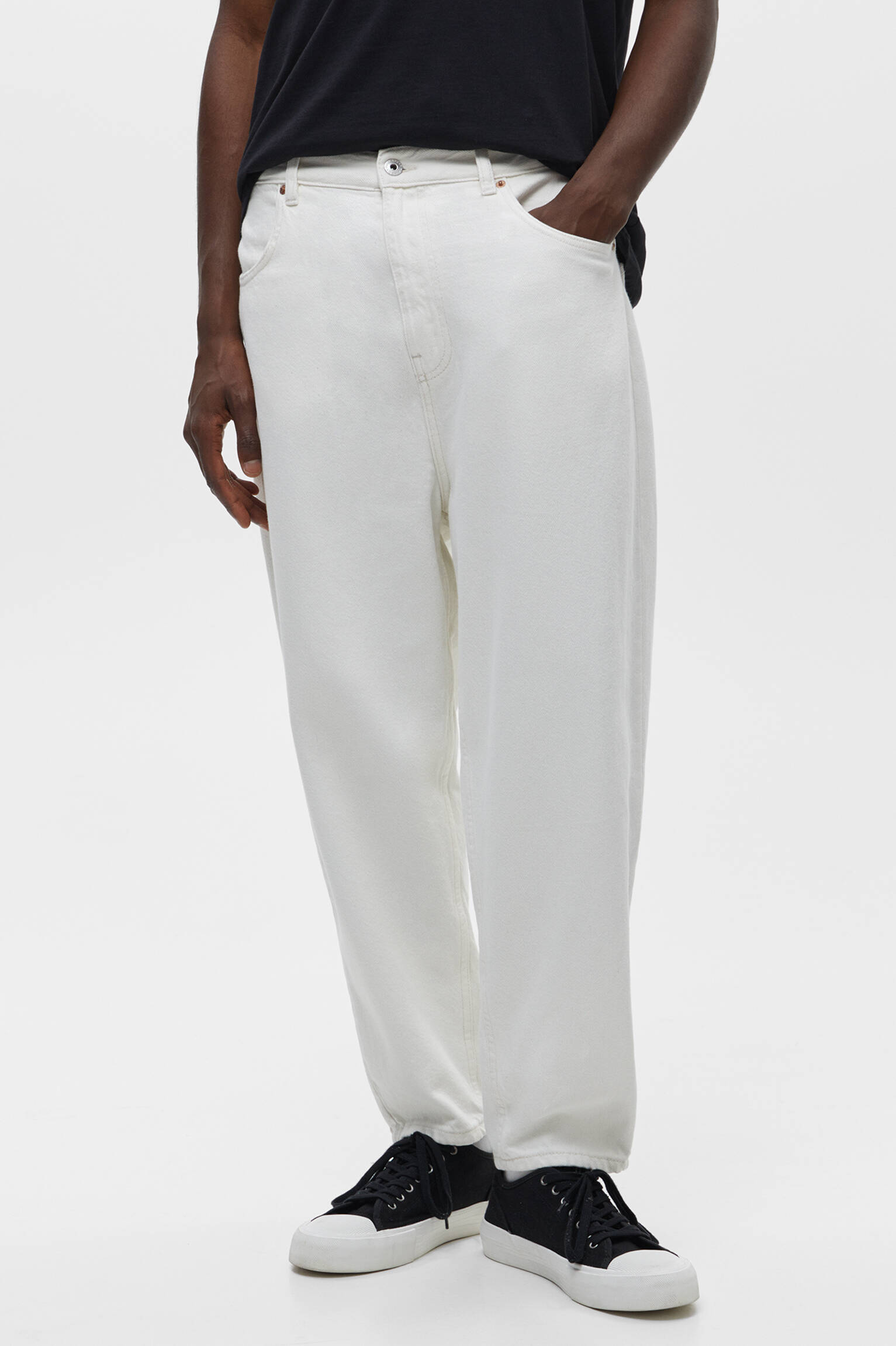 CALÇA JEANS BALÃO - BRANCA OFF-WHITE