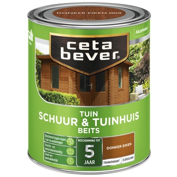 CetaBever Tuinbeits Schuur & Tuinhuis zijdeglans transparant donker eiken 750 ml