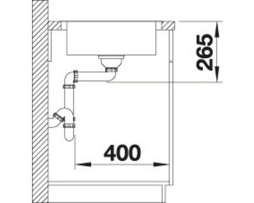 Blanco LANTOS 45 S-IF Compact spoelbak, 768 x 488 mm, geborsteld roestvrij staal, 519059