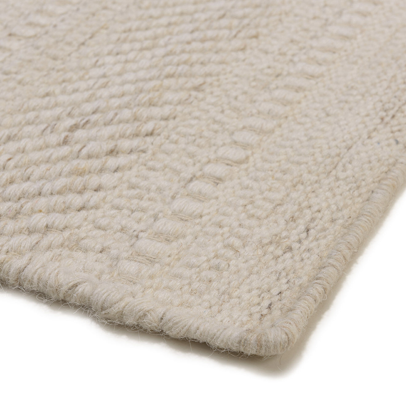 Macabane Tapis en Laine texturée Sacha beige - 230x160 cm